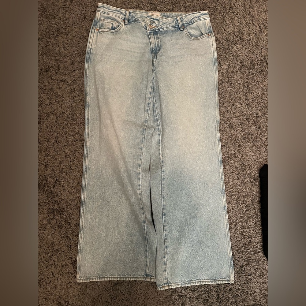 PacSun Cross Waist Low Waist Light Blue Denim Women's Jeans